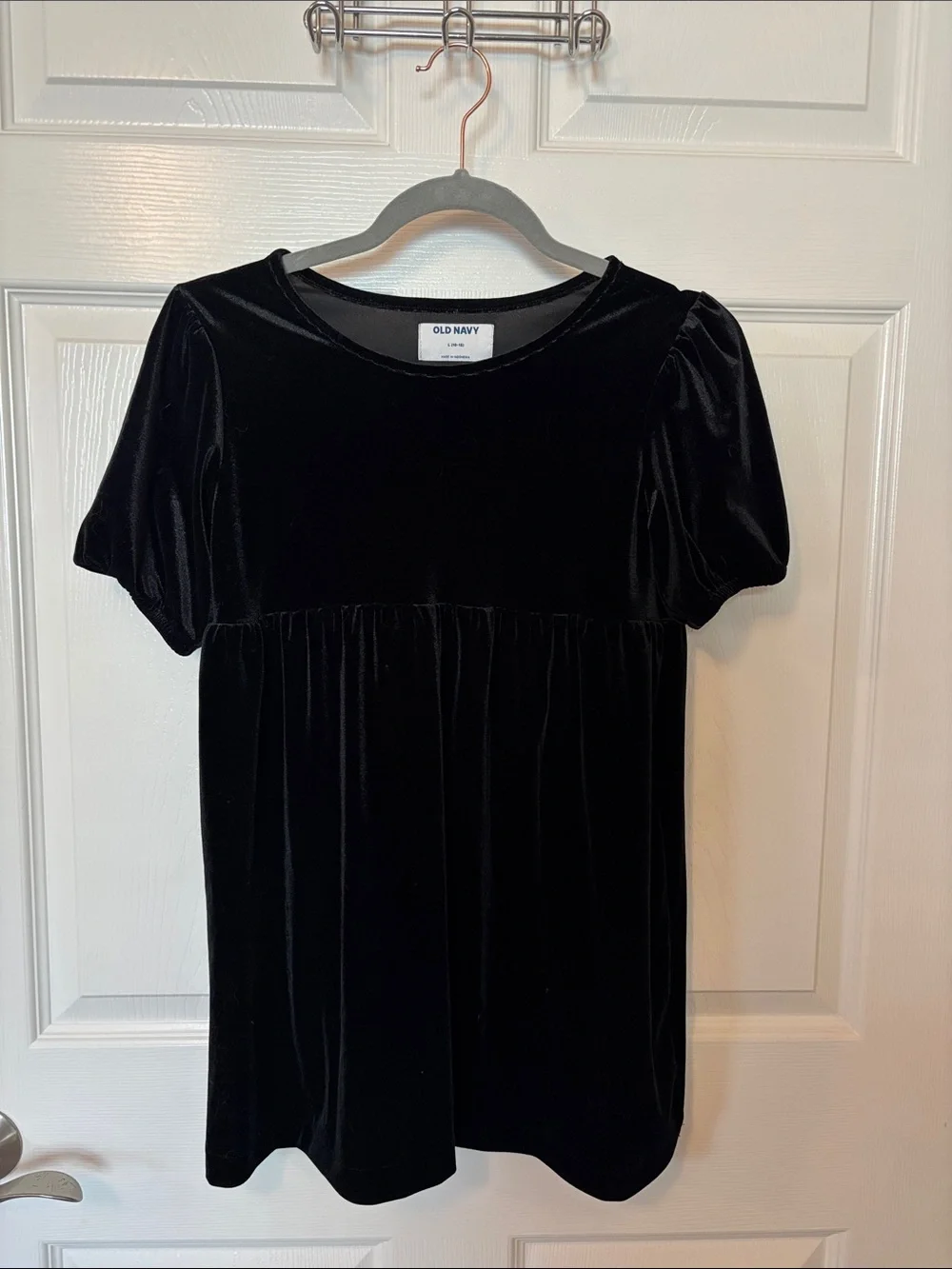 Old Navy Black Velvet Empire-Waist Girl's Dress
